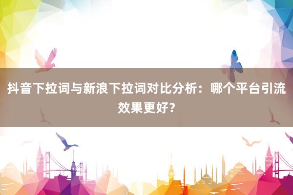 抖音下拉词与新浪下拉词对比分析：哪个平台引流效果更好？