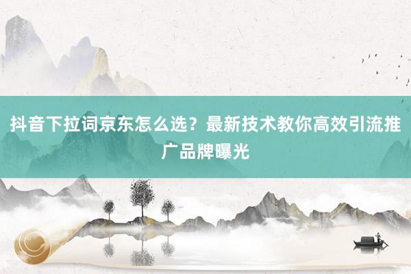 抖音下拉词京东怎么选？最新技术教你高效引流推广品牌曝光